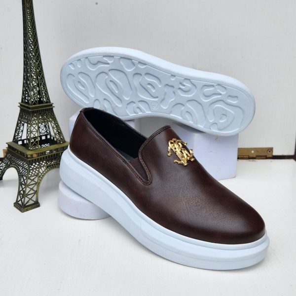 Signature Crest Leather Slip-Ons