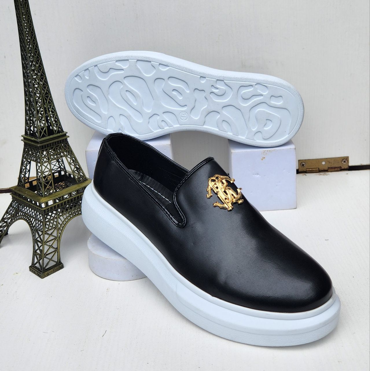 Signature Crest Leather Slip-Ons - Image 2