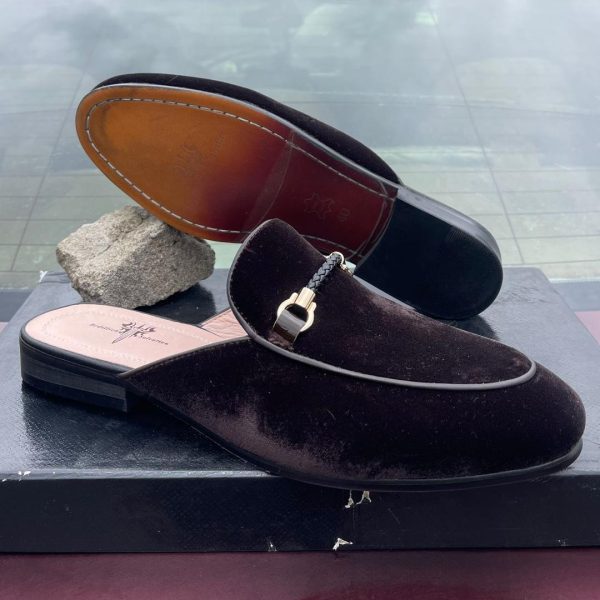 Stylish Velvet Half Shoe