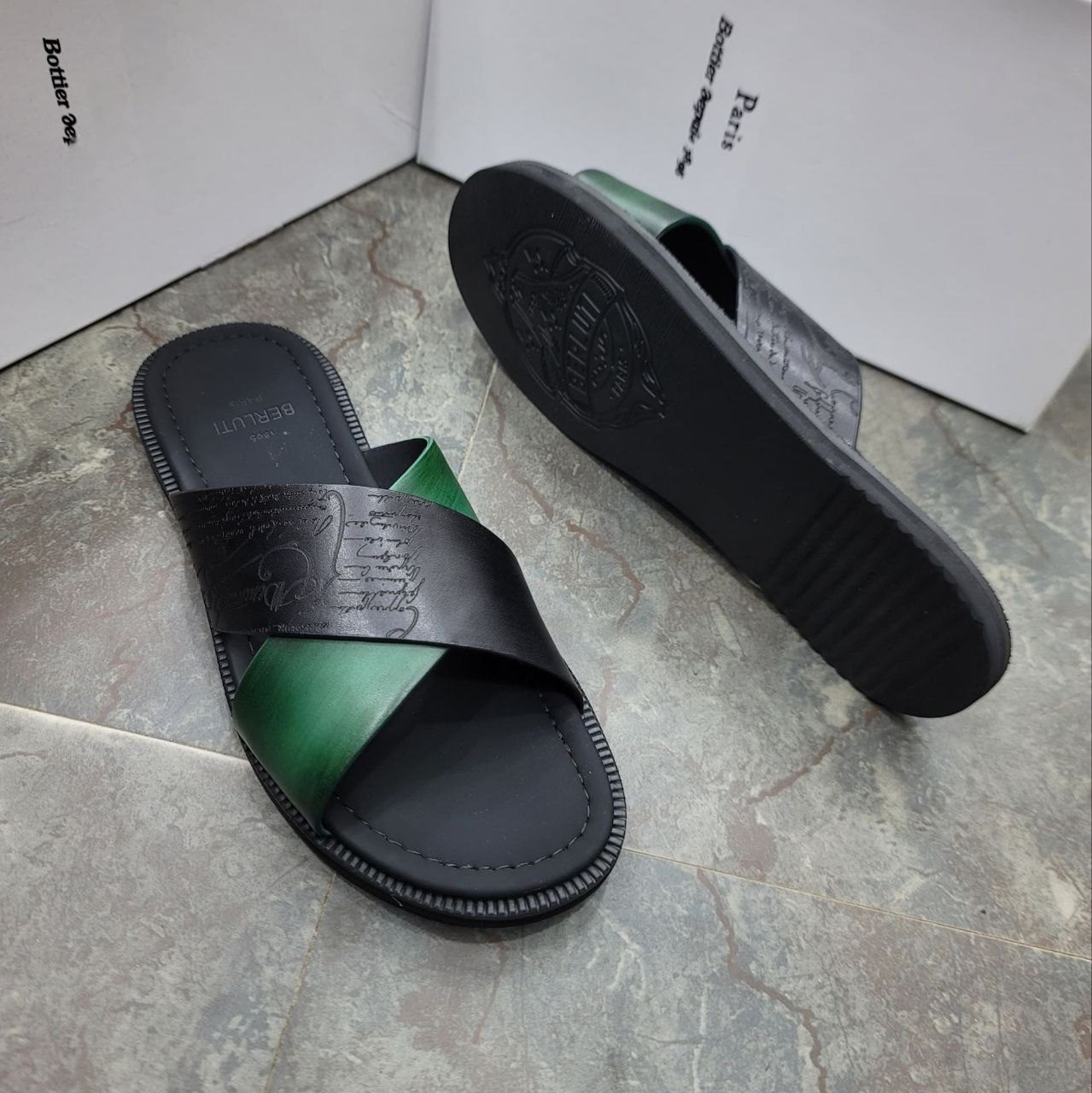 Premium Criss-Cross Berluti Slippers - Image 2