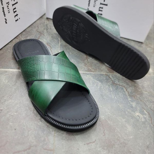 Luxury Croc Embossed Criss-Crossed Slippers