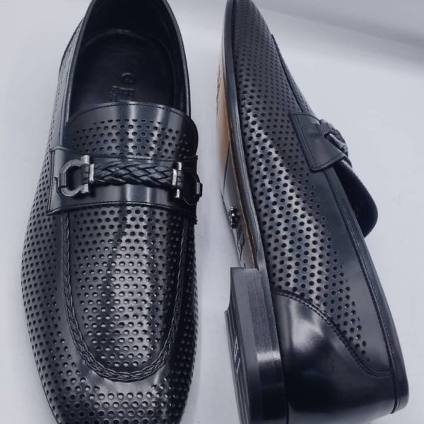 Premium Perforated Leather Loafers
