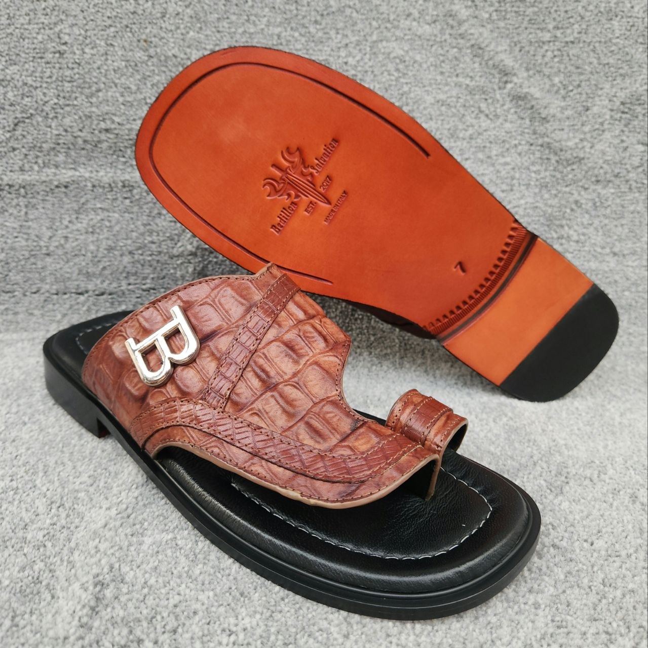 Luxury Men's Italian Leather Slippers - Image 2