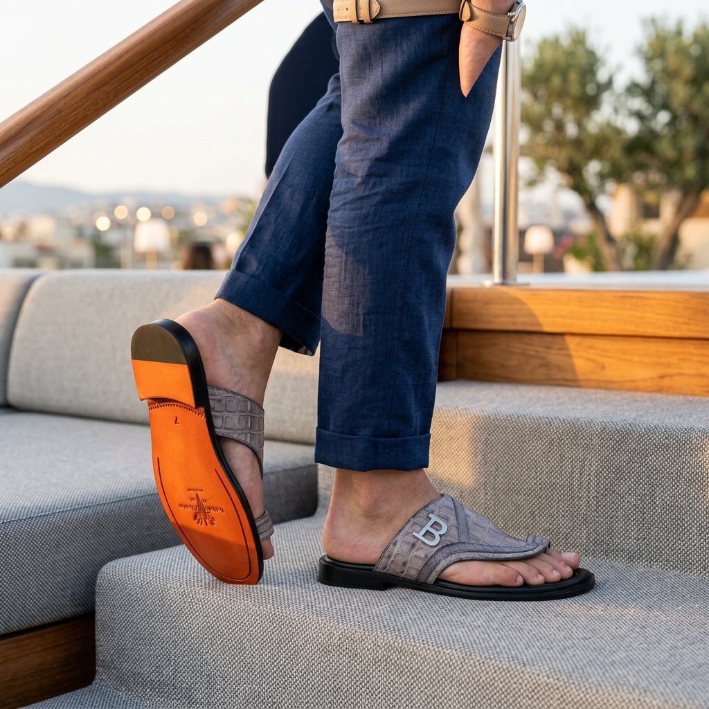 Luxury Men's Italian Leather Slippers - Image 7